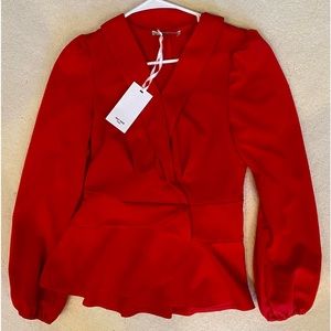 NWT Grace Karin red blouse size small
